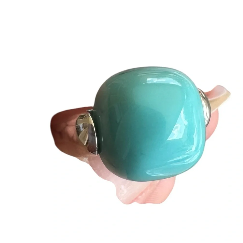 Chunky Turquoise and Silver Boho Ring